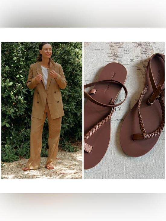 Jenni Kayne Shoes - Jenni Kayne Leather Mila Sandal Size 40/9 (9.5) Saddle